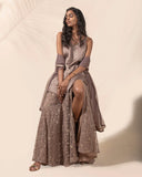 Hibiscus Champagne Lehenga Set