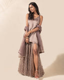 Hibiscus Champagne Lehenga Set