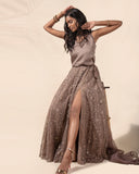 Hibiscus Champagne Lehenga Set