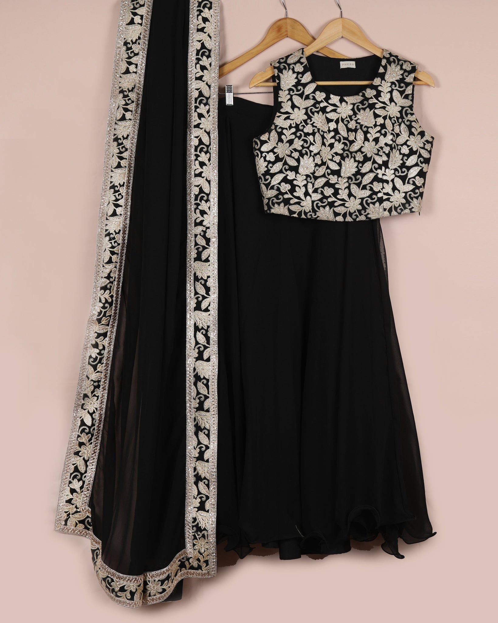 Black and Gold Lehenga Set