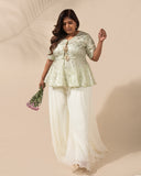 Vanilla Mint Sharara Set