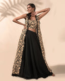 In the Mood for Black and Gold Lehenga Set