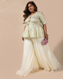 Vanilla Mint Sharara Set