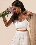 Snowflakes and Gold Lehenga Set