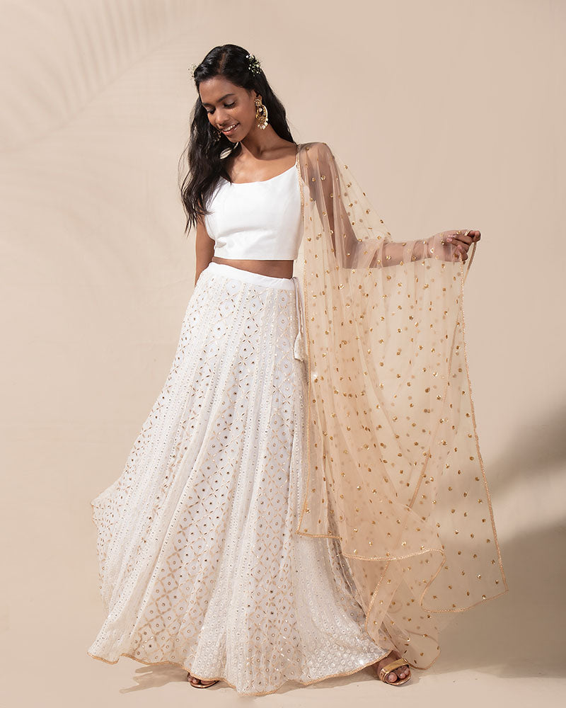 Buy Off White Daneliya Embroidered Lehenga Set Online - RI.Ritu Kumar UAE  Store View